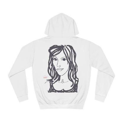 Unisex College Hoodie - Motiv: Front Esther ( grau, klein) & Rückseite Esther (grau)