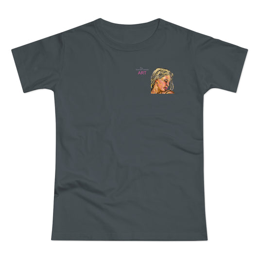 Single Jersey Women's T-shirt- dunkel - Motiv: Erna, Ausschnitt, H 8 cm