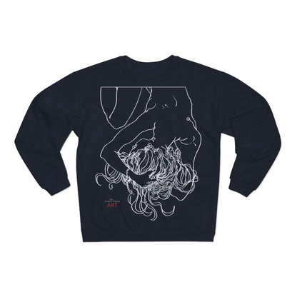 Unisex Crew Neck Sweatshirt (EU) - Motiv: Front Alisha (Ausschnitt H 49 cm) & Rückseite Alisha, H 49 cm (weiß)