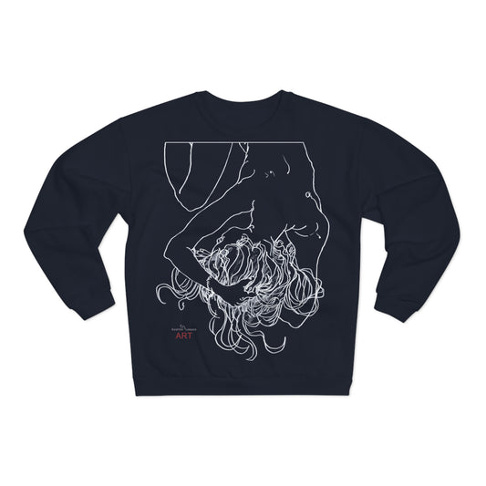 Unisex Crew Neck Sweatshirt (EU) - Motiv: Front Alisha (Ausschnitt H 49 cm) & Rückseite Alisha, H 49 cm (weiß)