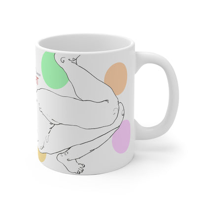 Ceramic Mug (EU) - Motiv: Leonie weiß, Farbkreise