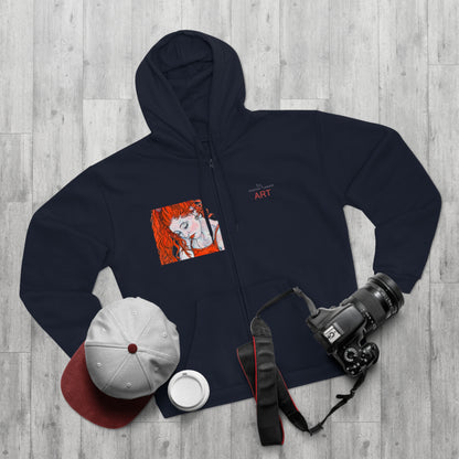 Unisex Hooded Zip Sweatshirt - Motiv: Front Julia (Ausschnitt) & Rückseite Julia