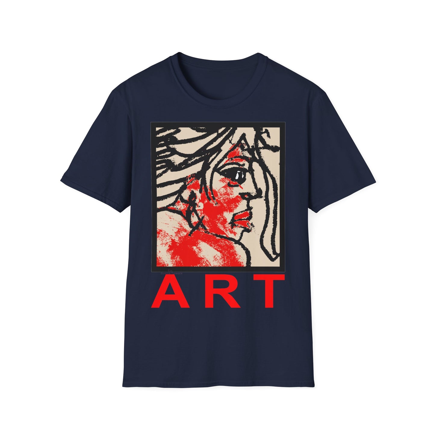 Unisex Softstyle T-Shirt - Motiv: Front Ria, H 43 cm