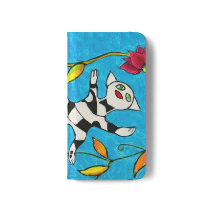 Flip Cases - Motiv: Gescheckte Katze schwebt