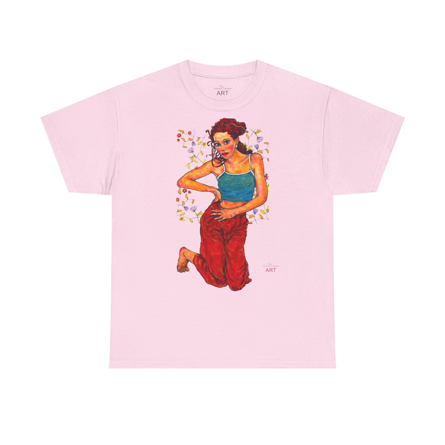 Unisex Heavy Cotton Tee - Motiv: Motiv Lea, Ranken, 49cm, Neck Label