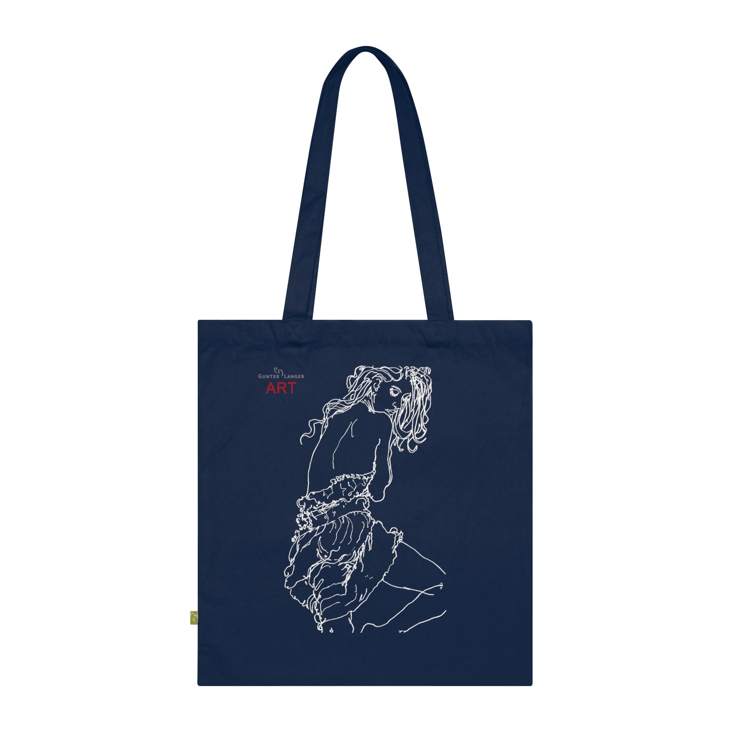 Organic Cotton Tote Bag - Motiv :Giselle (weiß), einseitig bedruckt, H 30 cm