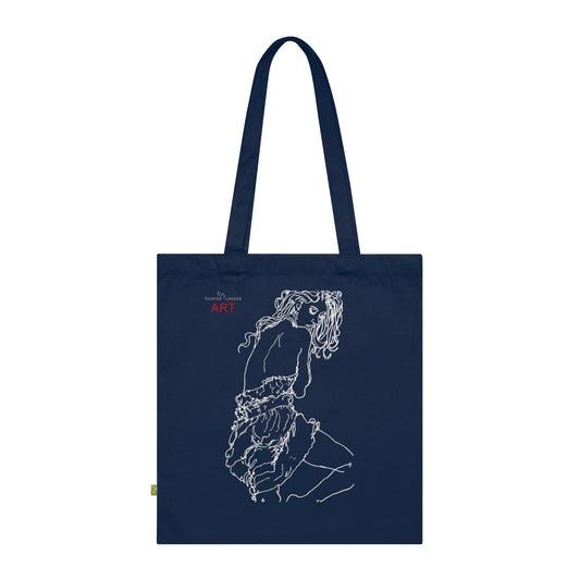 Organic Cotton Tote Bag - Motiv :Giselle (weiß), einseitig bedruckt, H 30 cm