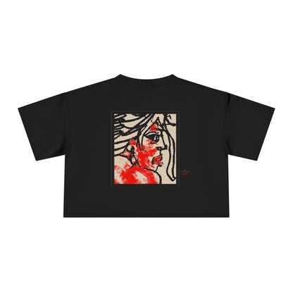 Women's Crop Tee  - Motiv: Front Ria (Ausschnitt H 13,5 cm), & Rückseite Ria, H 24,8 cm