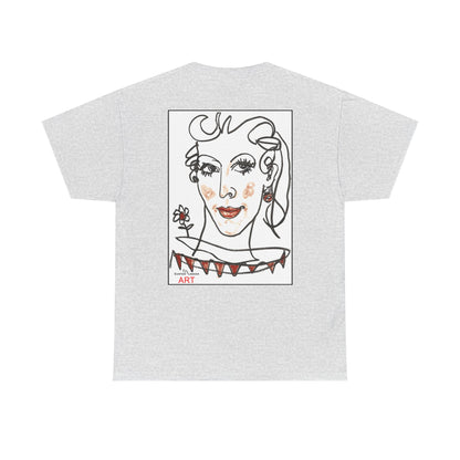 Unisex Heavy Cotton Tee - Motiv: Front Logo & Rückseite Lina, Neck Label