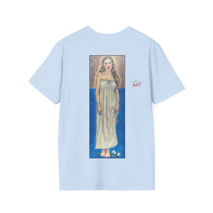 Unisex Softstyle T-Shirt - Motiv: Front Marie, H25 cm & Rückseite Marie, H 49 cm, Neck Label