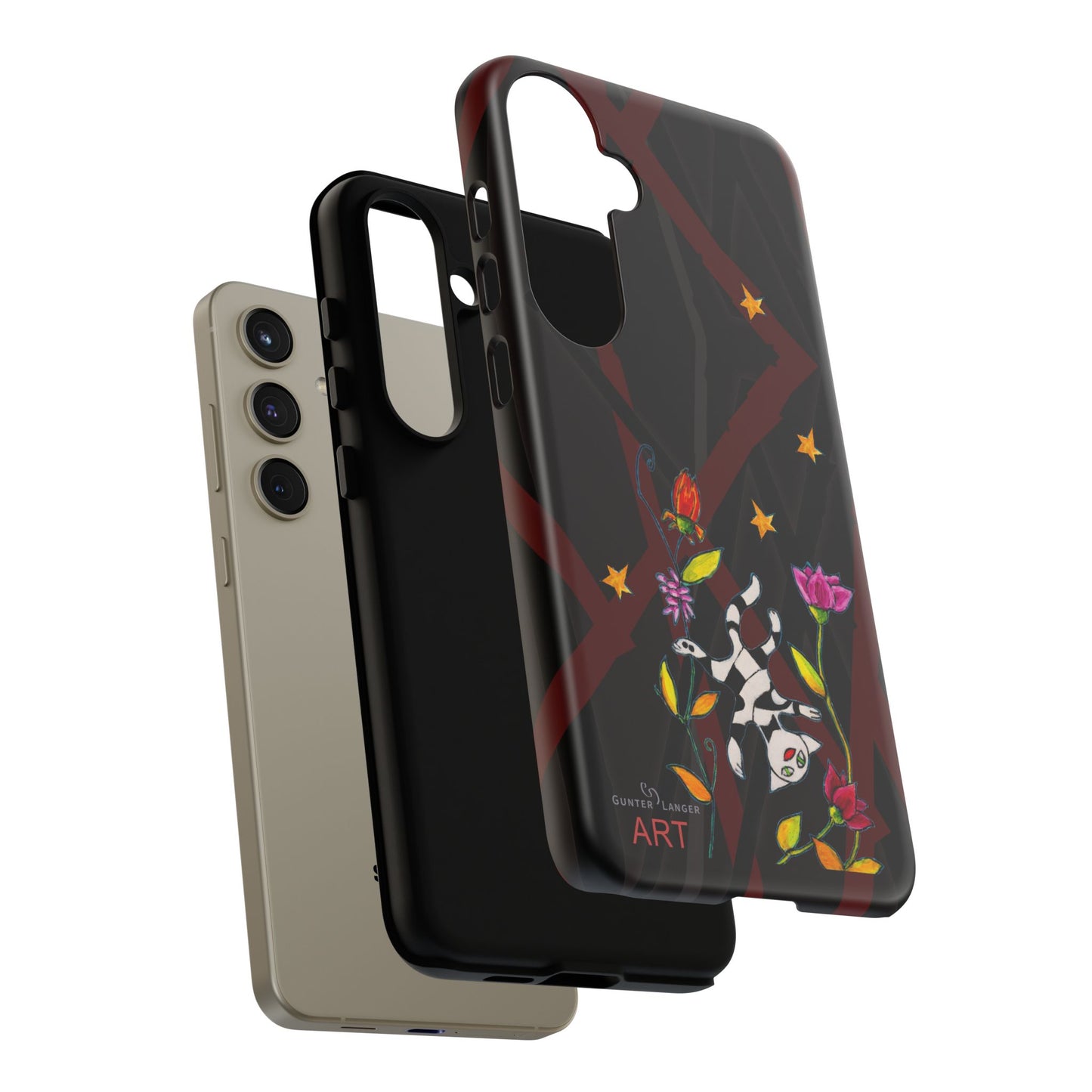 Tough Cases - Motiv: Katze schwebt und Ranken, H 7,73 cm, Mikado3