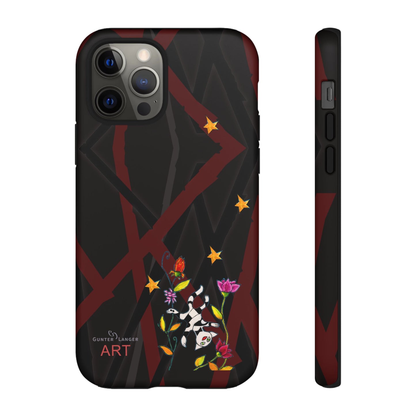 Tough Cases - Motiv: Katze schwebt und Ranken, H 5,26 cm, Mikado3