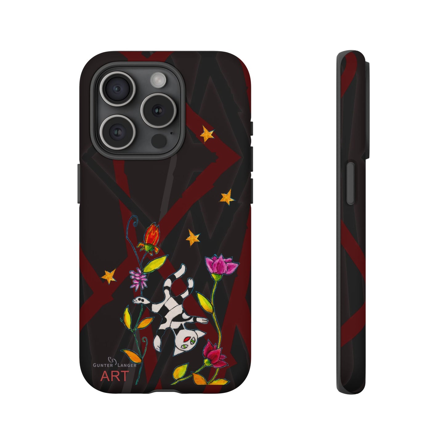 Tough Cases - iPhone - Motiv: Katze schwebt und Ranken, H 7,73 cm, Mikado3