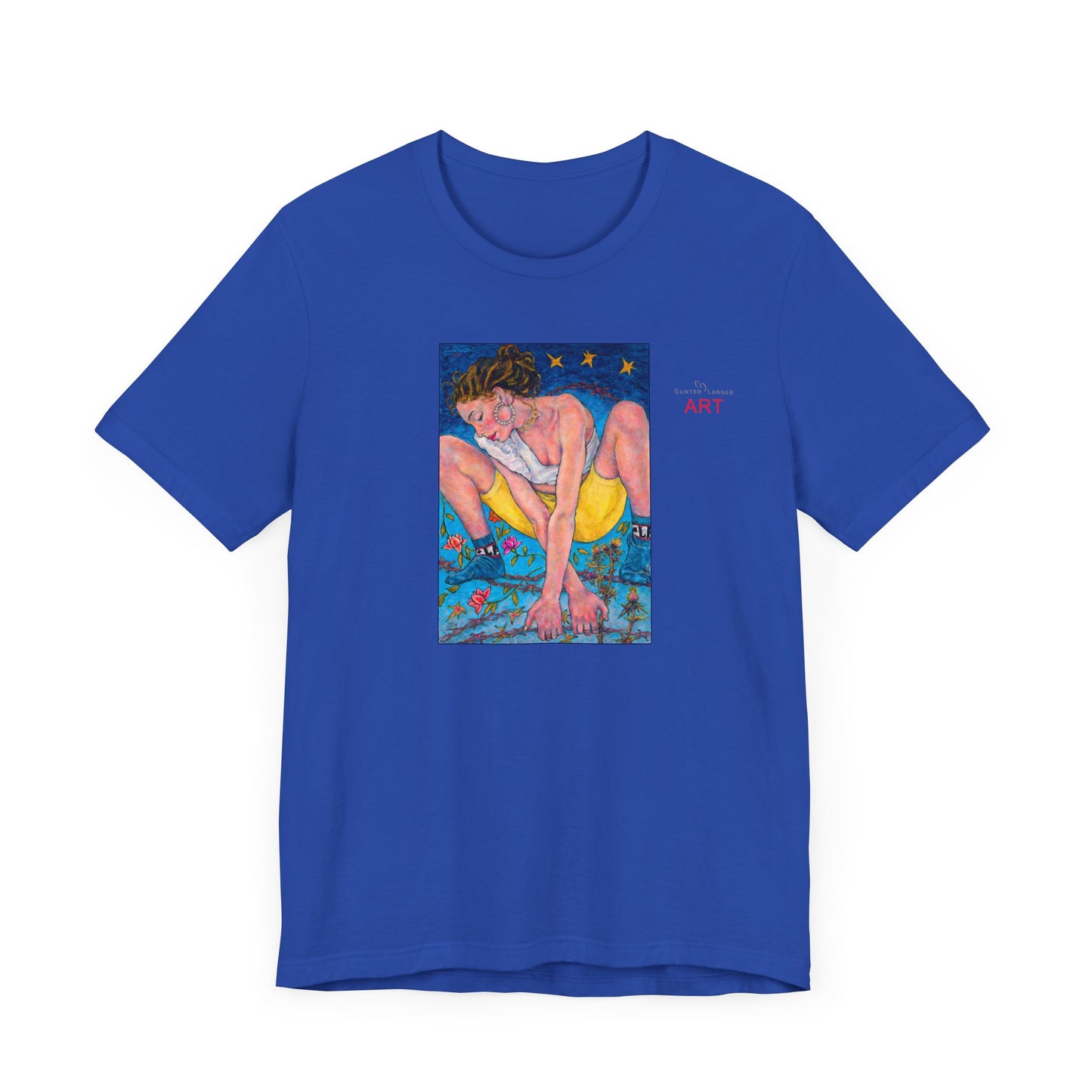 Unisex Jersey Short Sleeve Tee - Motiv: Front Alva, H 26 cm & Rückseite Alva, H 41 cm