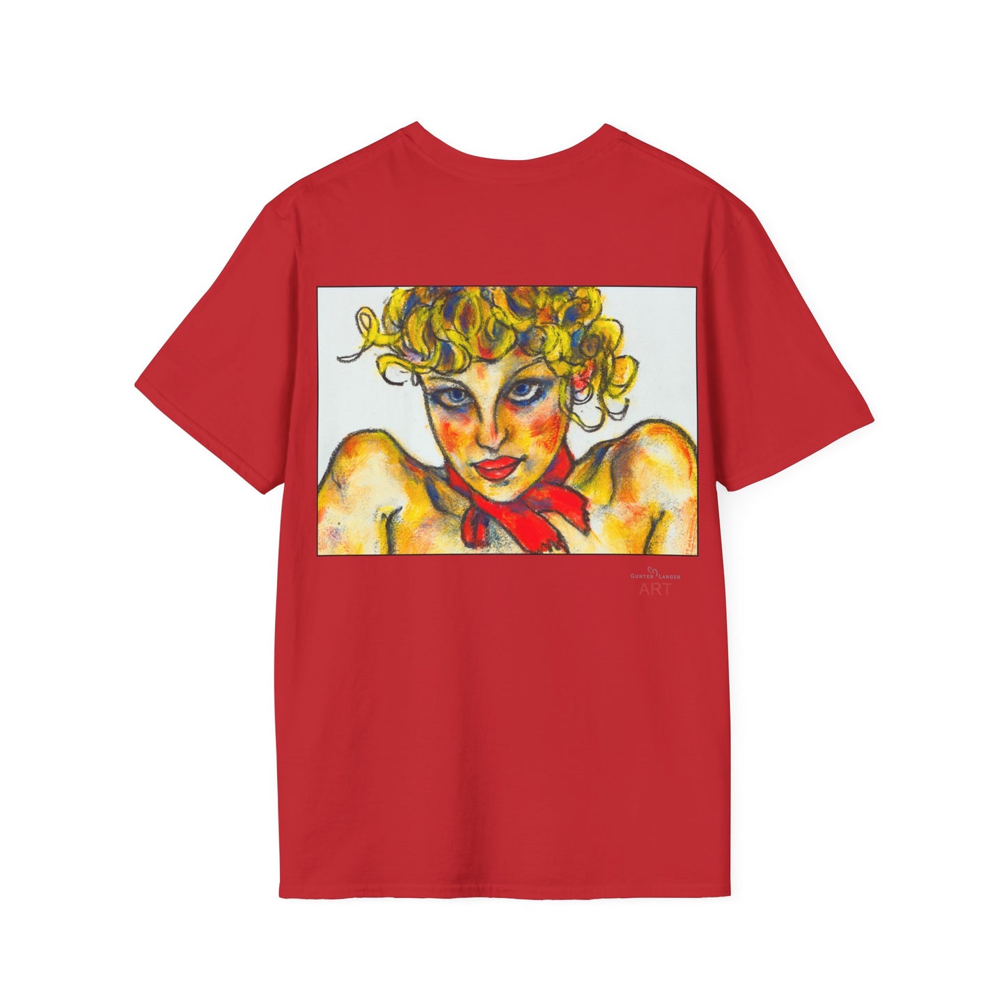 Unisex Softstyle T-Shirt - Motiv: Front Ina (Ausschnitt H 13,5 cm) & Ina, Rückseite (groß H 27 cm)