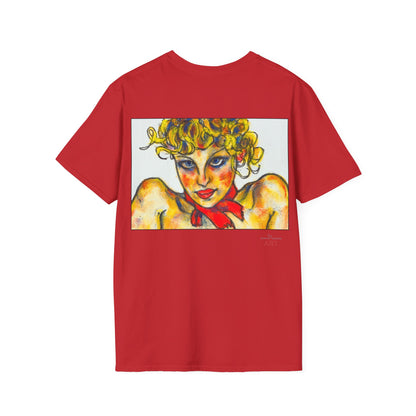 Unisex Softstyle T-Shirt - Motiv: Front Ina (Ausschnitt H 13,5 cm) & Ina, Rückseite (groß H 27 cm)