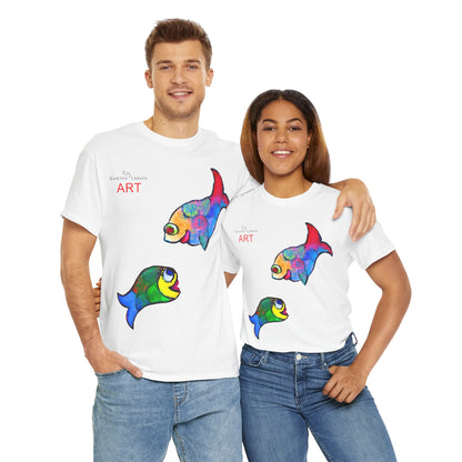 Unisex Heavy Cotton Tee - Motiv: Front Zwei Fische zueinander