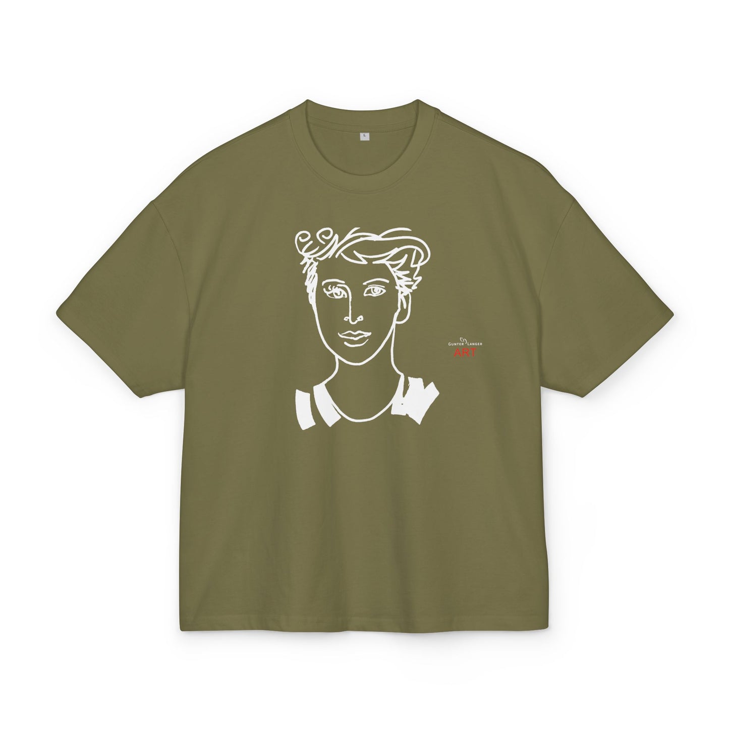 Unisex Ultra Heavy Cotton Box Tee - Motiv: Front Lars, Weiß auf Schwarz, 30 cm
