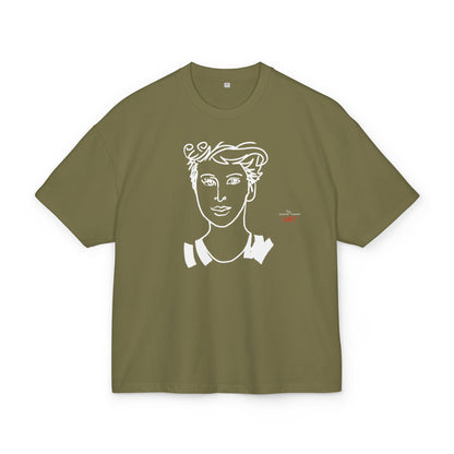 Unisex Ultra Heavy Cotton Box Tee - Motiv: Front Lars, Weiß auf Schwarz, 30 cm