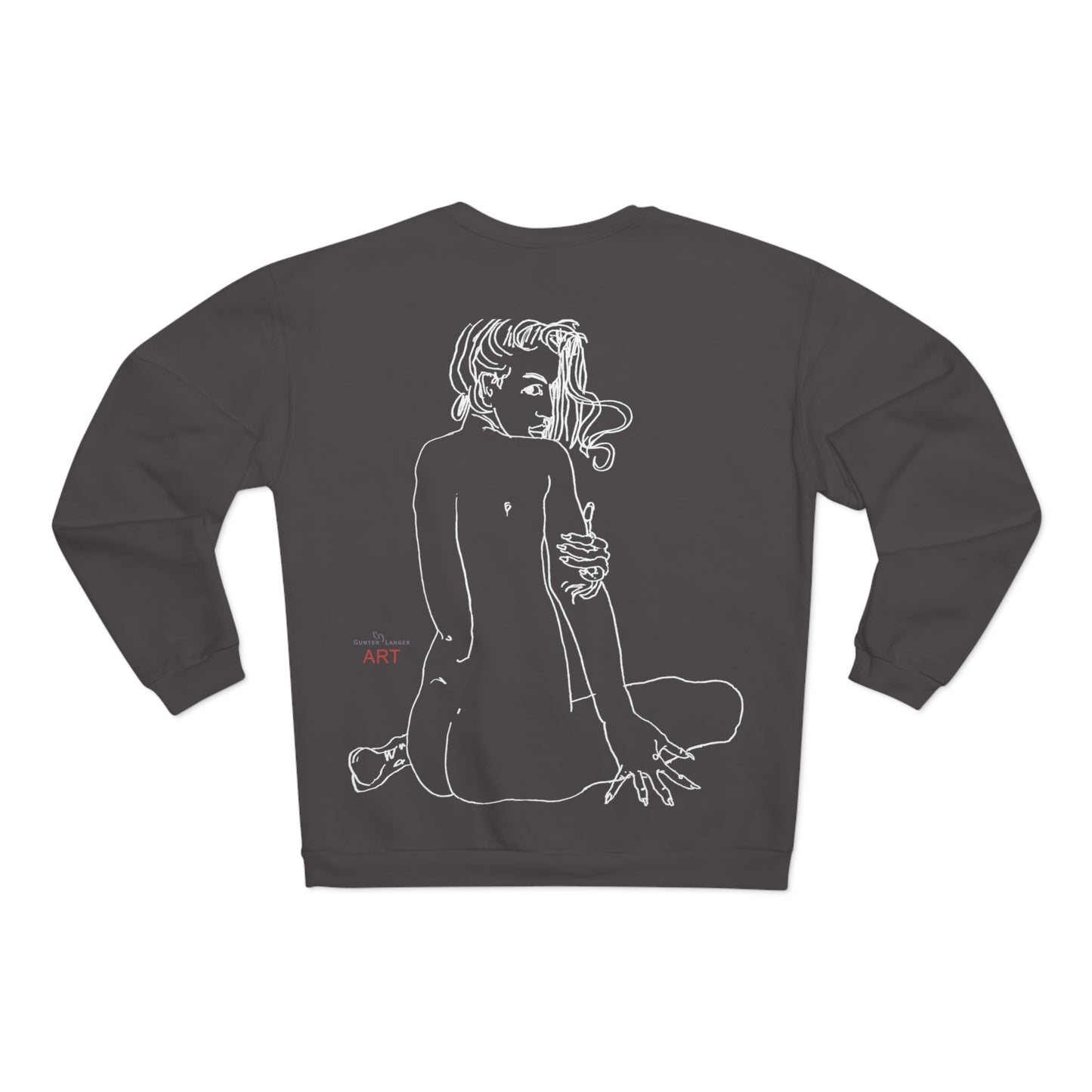 Unisex Crew Neck Sweatshirt (EU) - Motiv: Front Emilia & Rückseite Emilia, (Weiß) H 48 cm
