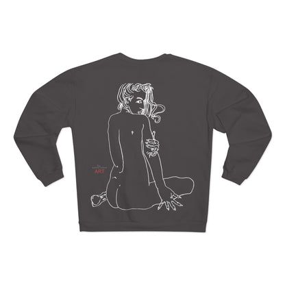Unisex Crew Neck Sweatshirt (EU) - Motiv: Front Emilia & Rückseite Emilia, (Weiß) H 48 cm
