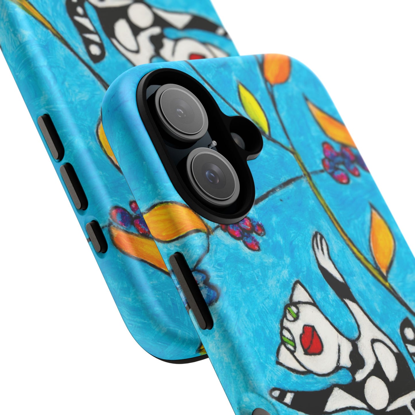 Tough Cases - iPhone - Motiv: Karierte Katze hüpft