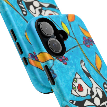 Tough Cases - iPhone - Motiv: Karierte Katze hüpft