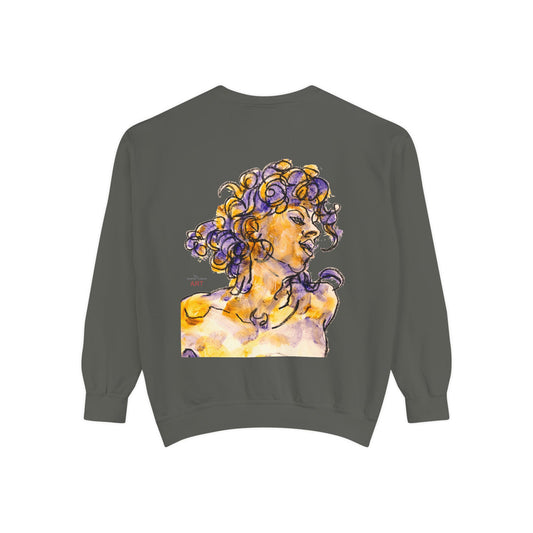 Unisex Garment-Dyed Sweatshirt - Motiv: Rückseite Pauline
