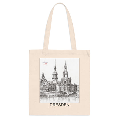 Tote Bag - Motiv: Dresden, Stadtansicht mit Hofkirche, Schloss/Hausmannsturm und Georgentor
