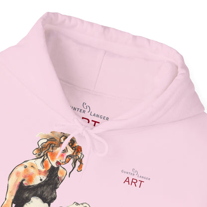 Unisex Heavy Blend™ Hooded Sweatshirt - Motiv Frontseite "Rosa", H 28 cm & Rückseite "Rosa", H 34 cm
