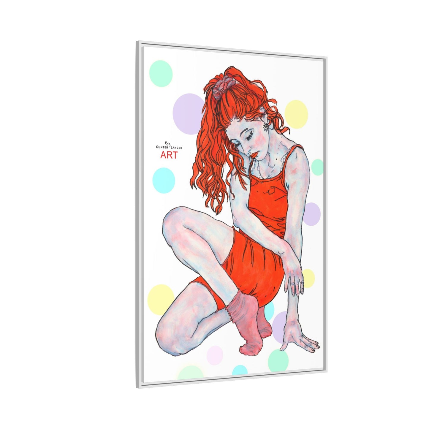 Matte Canvas, Framed (Multi-color) - Motiv:  Julia, Farbkreise, Format groß, H 91,4 bis 152,4 cm