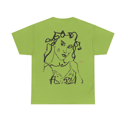 Unisex Heavy Cotton Tee - Motiv: Front Jana klein H 16,3 cm & Rückseite Jana H 49 cm