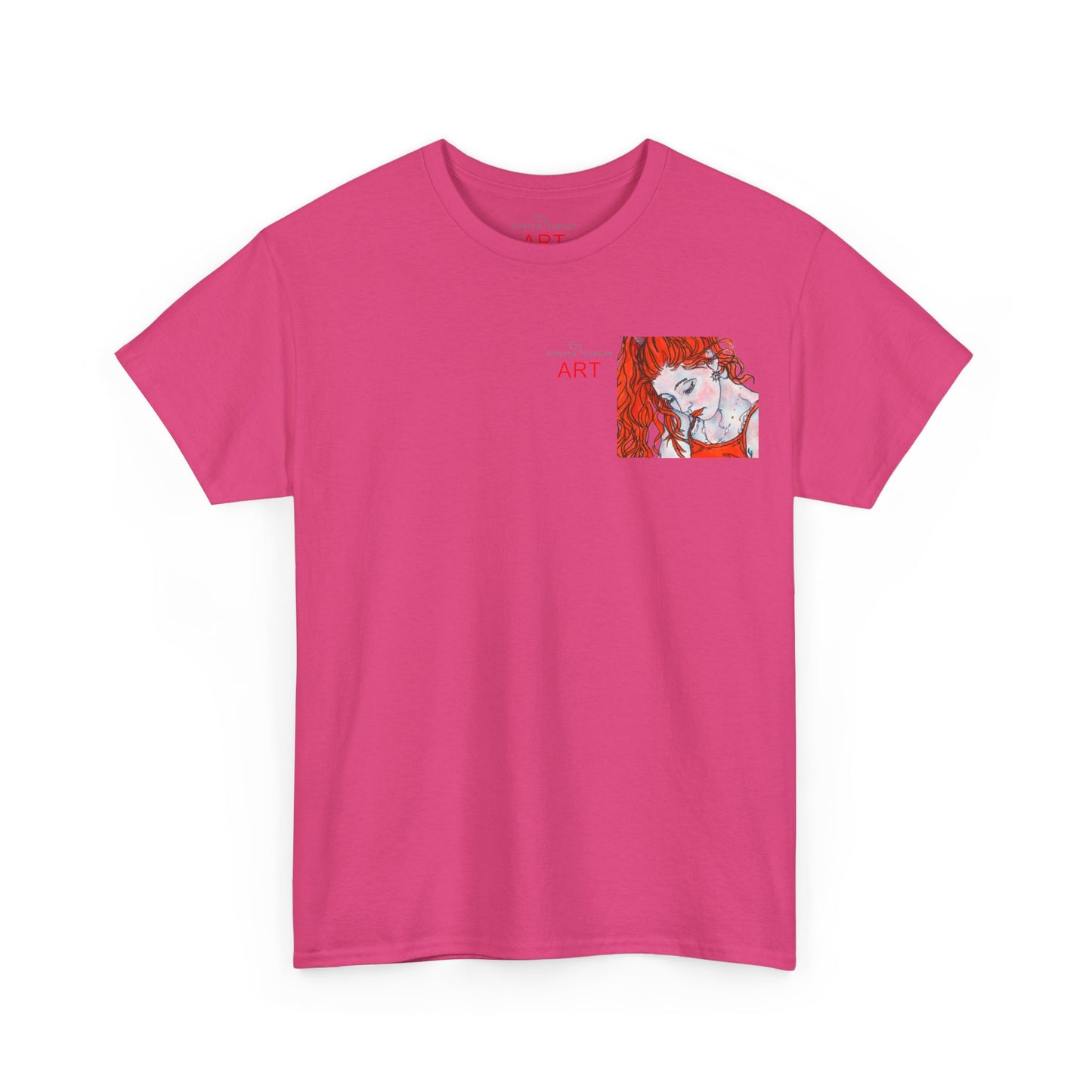 Unisex Heavy Cotton Tee - Motiv:  Front Julia, Ausschnitt & Rückseite Julia, H 49 cm, Aura, N-Label