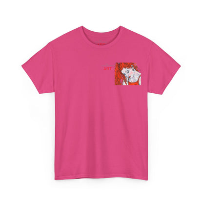 Unisex Heavy Cotton Tee - Motiv:  Front Julia, Ausschnitt & Rückseite Julia, H 49 cm, Aura, N-Label