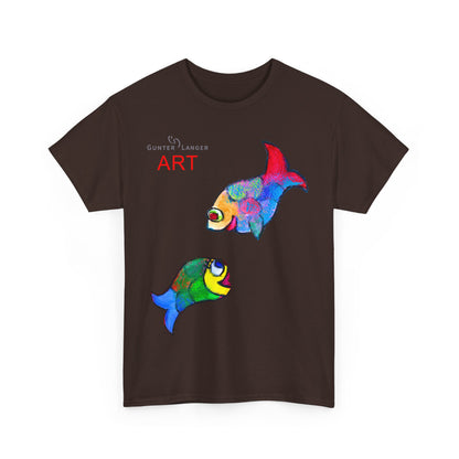 Unisex Heavy Cotton Tee - Motiv: Front Zwei Fische zueinander