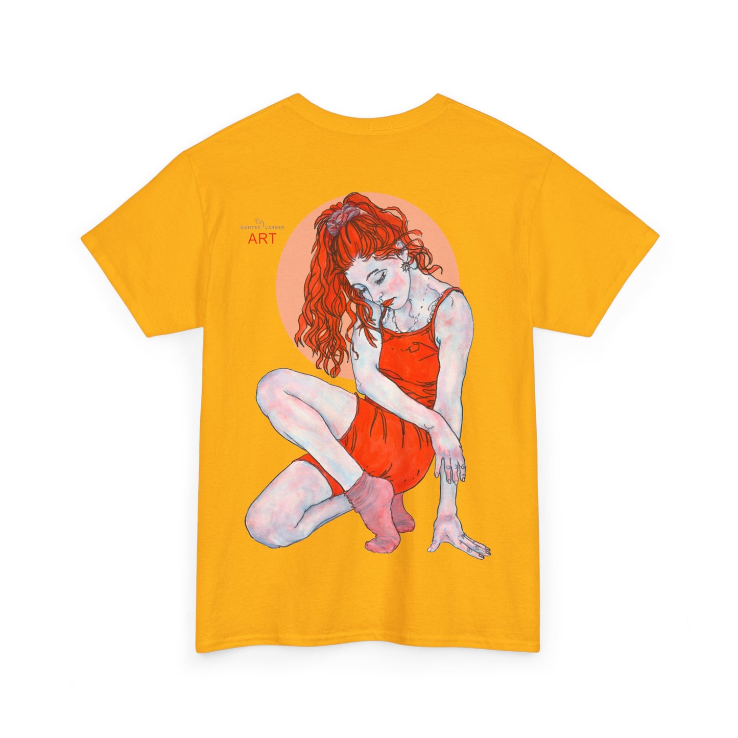 Unisex Heavy Cotton Tee - Motiv:  Front Julia, Ausschnitt & Rückseite Julia, H 49 cm, Aura, N-Label