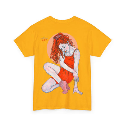 Unisex Heavy Cotton Tee - Motiv:  Front Julia, Ausschnitt & Rückseite Julia, H 49 cm, Aura, N-Label