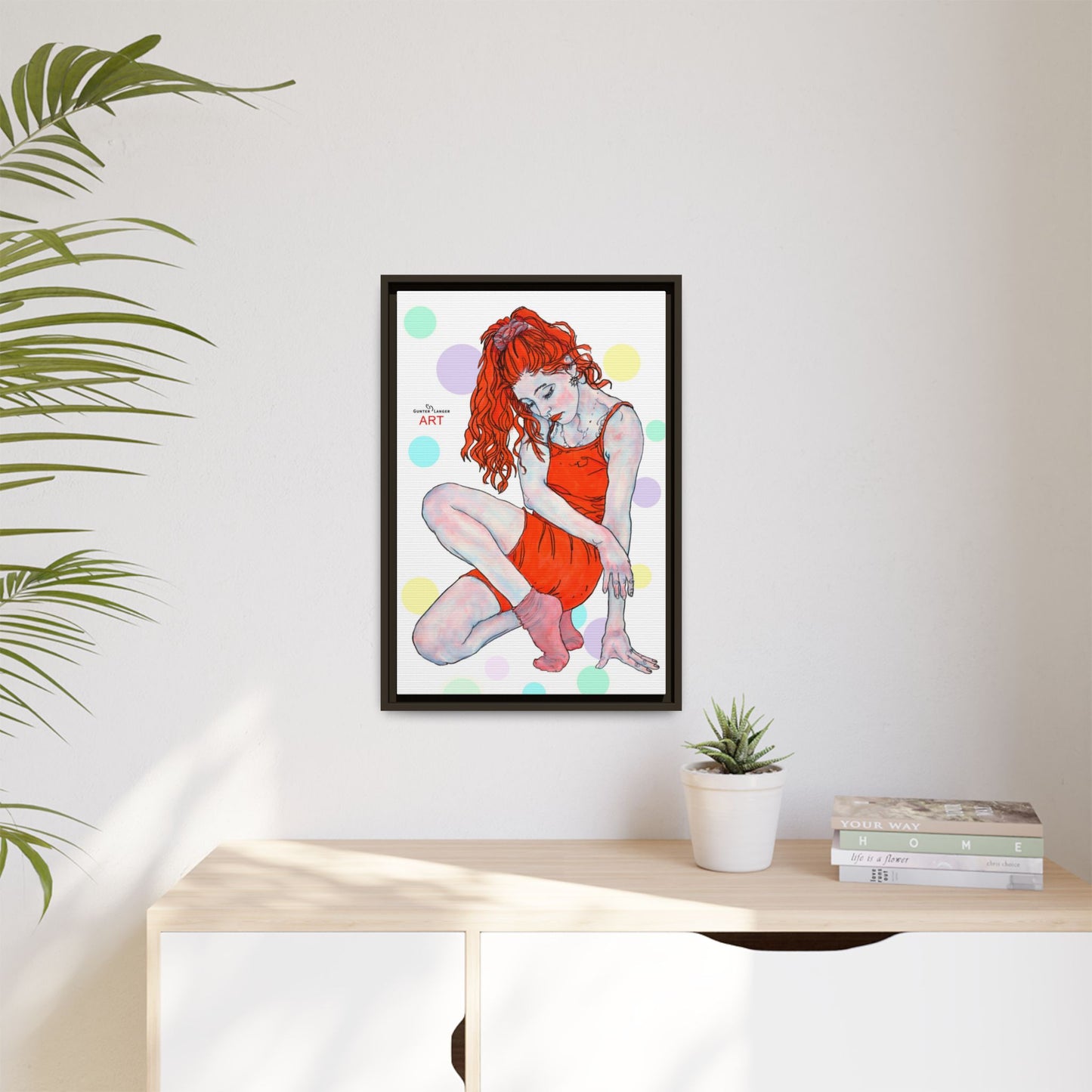 Matte Canvas, Framed (Multi-color) - Motiv:  Julia, Farbkreise, Format klein H 30,5 bis 76,2 cm