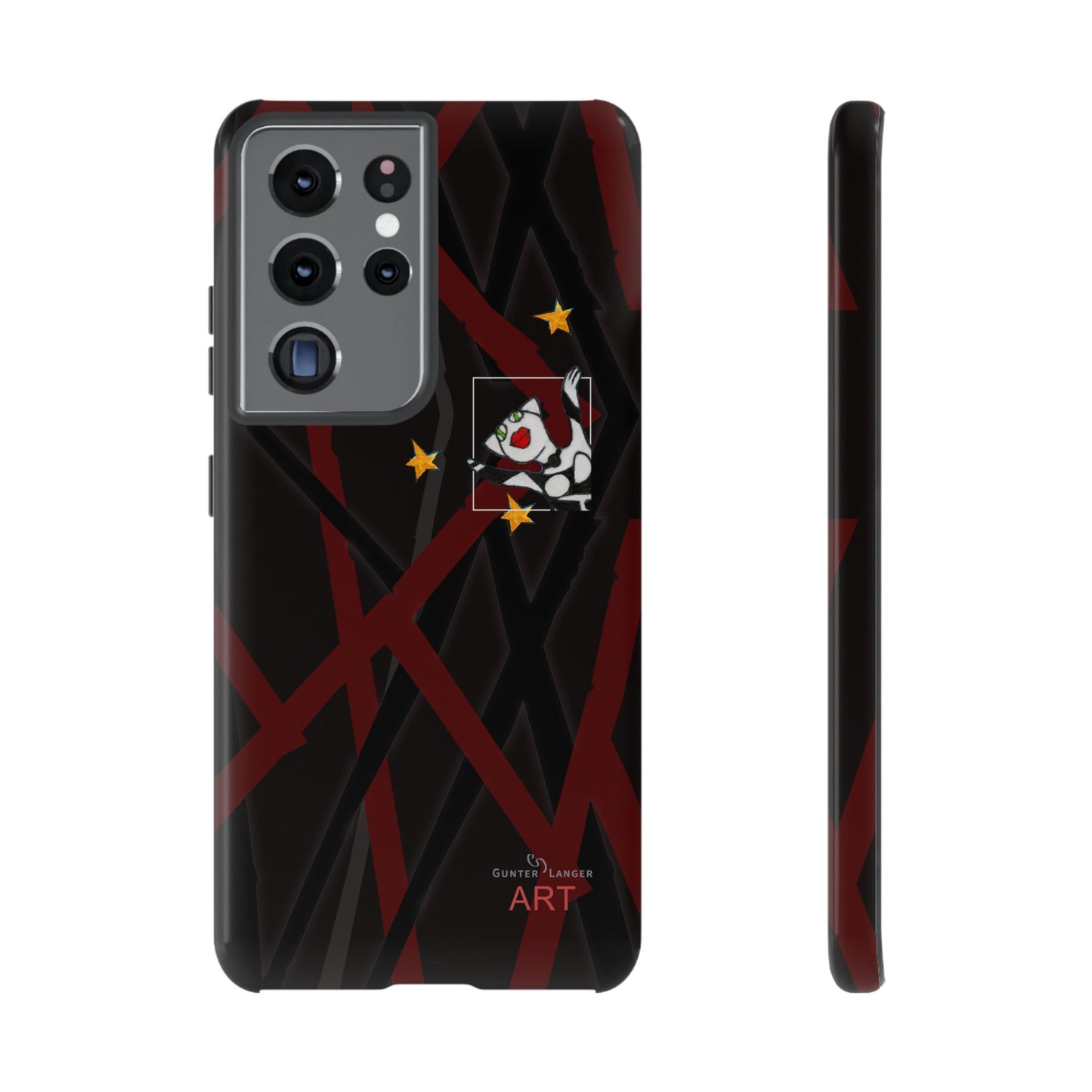 Tough Cases - Google Pixel - Samsung Galaxy - Motiv:  "Miau" klein H 8 cm, Sternenhimmel, Mikado3