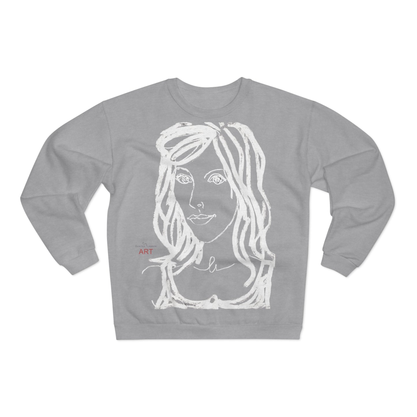 Unisex Crew Neck Sweatshirt (EU) - Motiv: Front Esther &  Rückseite Esther (weiß)