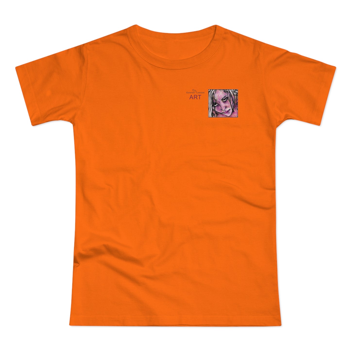 Single Jersey Women's T-shirt - hell - Motiv: Stella, Ausschnitt, H 6,3 cm