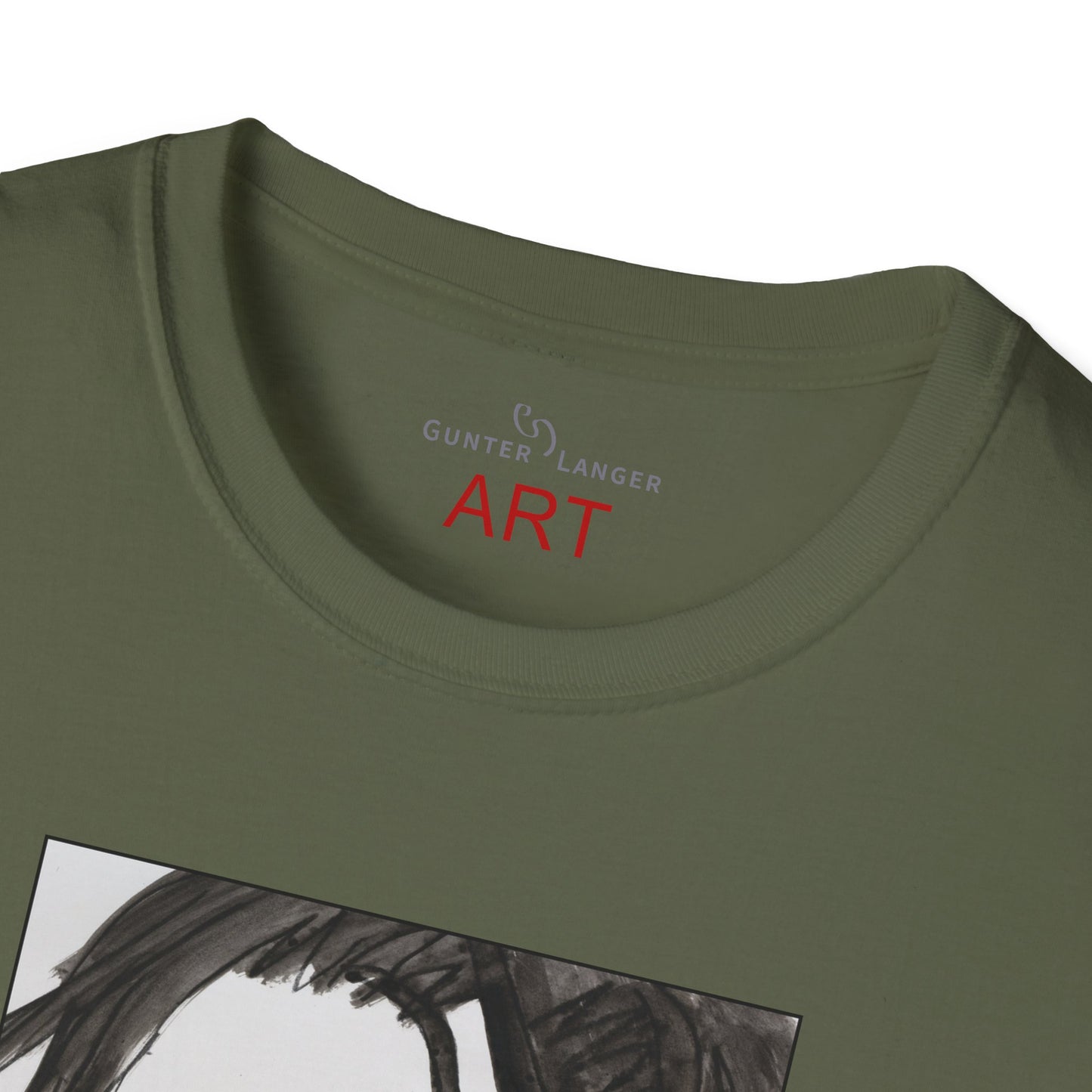 Unisex Softstyle T-Shirt - Motiv: Front & Rückseite Edda, 28,5 cm, Neck Label