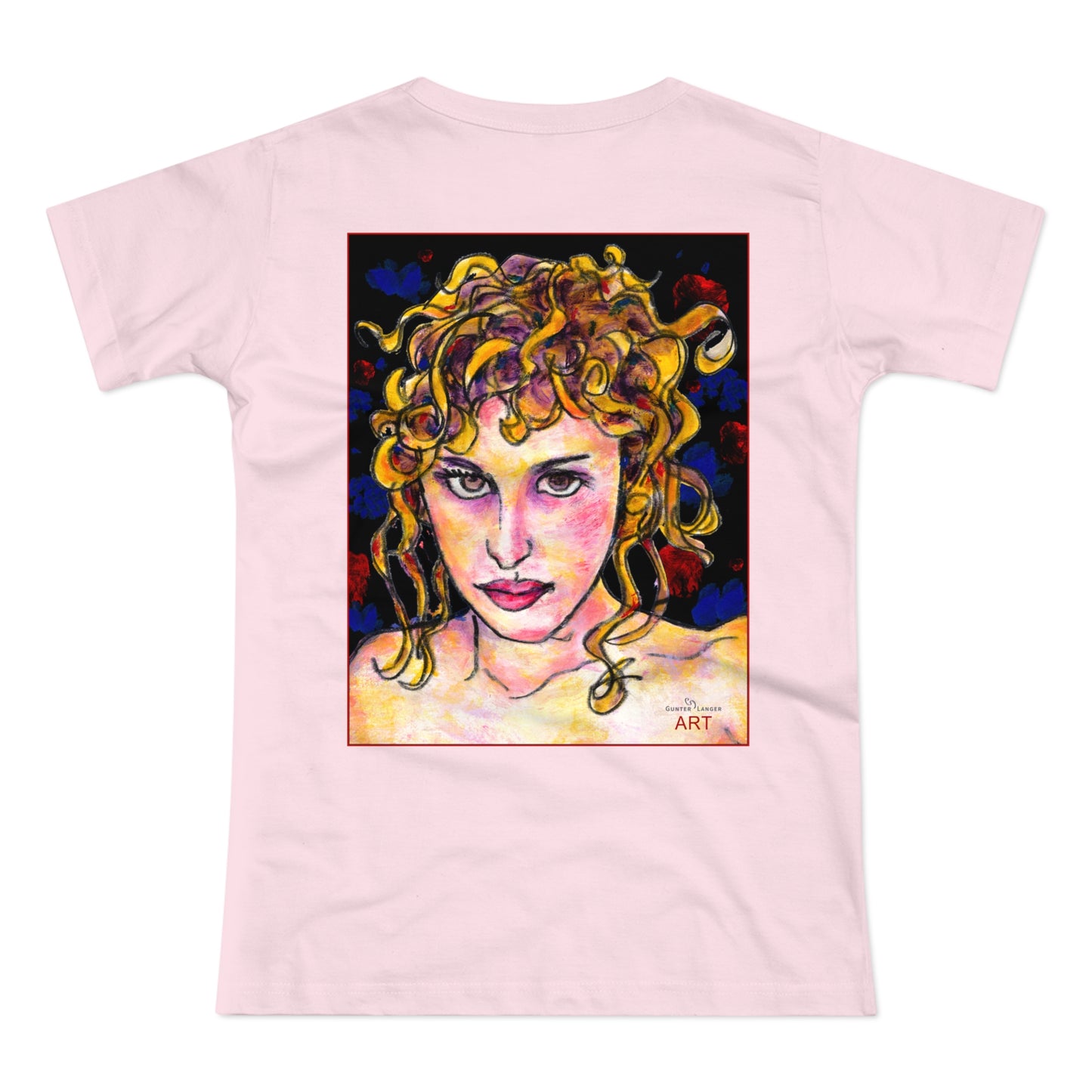 Single Jersey Women's T-shirt - Motiv: Antonietta, Front  H 9 cm & Rückseite H 37 cm