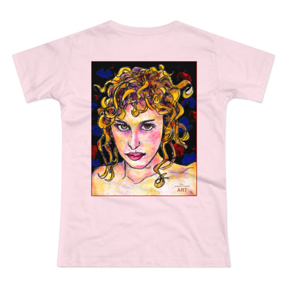 Single Jersey Women's T-shirt - Motiv: Antonietta, Front  H 9 cm & Rückseite H 37 cm