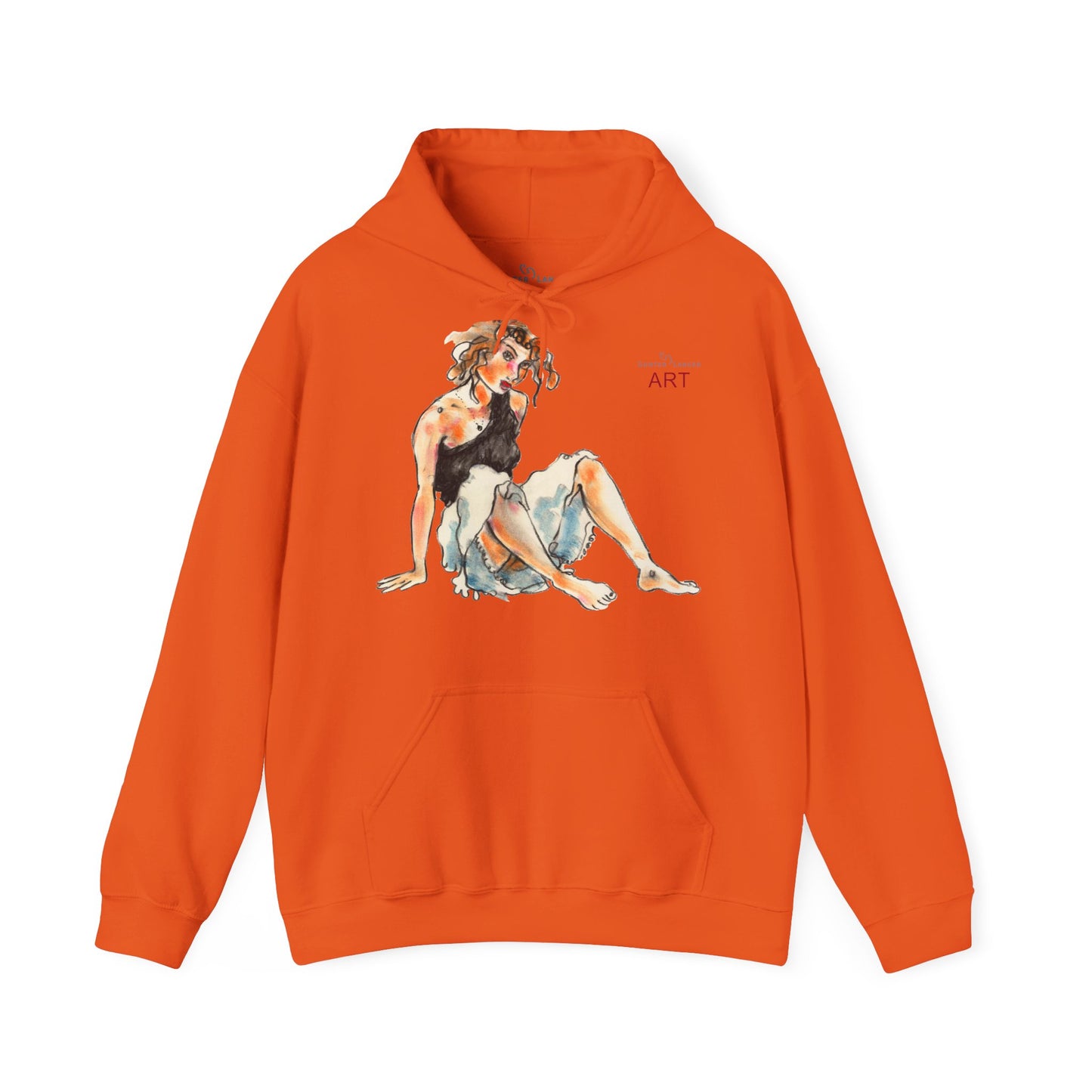 Unisex Heavy Blend™ Hooded Sweatshirt - Motiv Frontseite "Rosa", H 28 cm & Rückseite "Rosa", H 34 cm