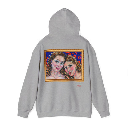 Unisex Heavy Blend™ Hooded Sweatshirt - Motiv: Frontseite Augen & Rückseite Freundinnen, (gerahmt, H 29 cm)