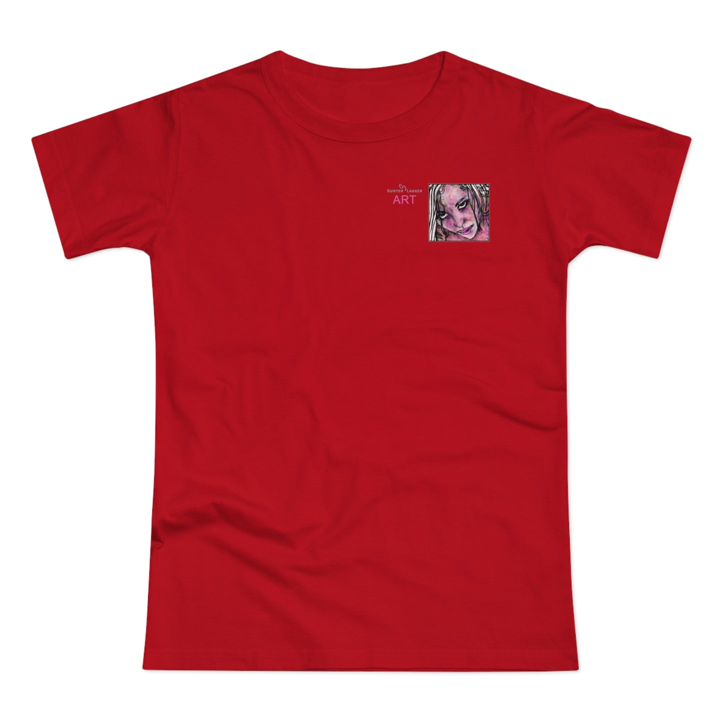 Single Jersey Women's T-shirt- dunkel - Motiv: Stella, Ausschnitt, H 6,3 cm