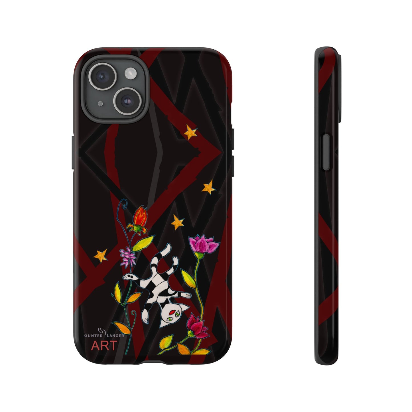 Tough Cases - Motiv: Katze schwebt und Ranken, H 7,73 cm, Mikado3