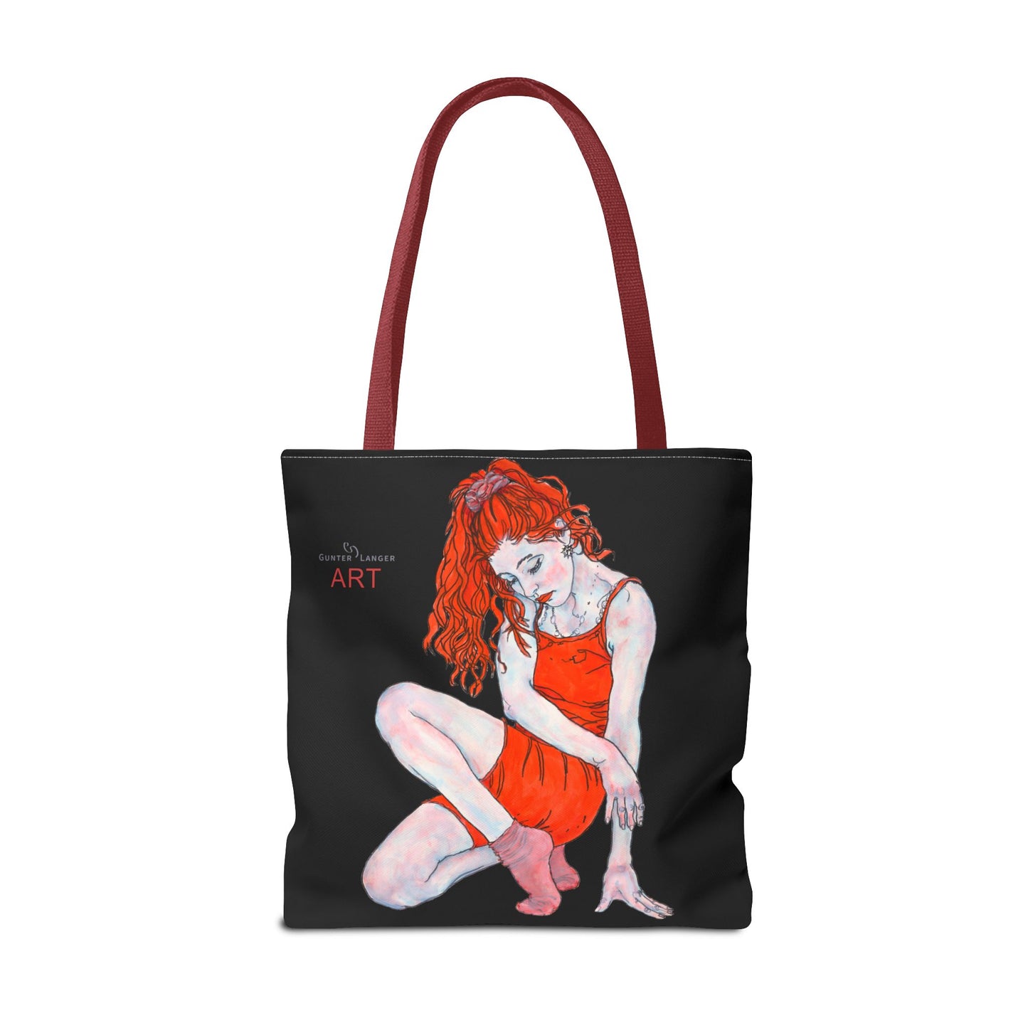 Tote Bag (AOP) - Motiv: Front Julia & Rückseite Julia, 41,44cm Schwarz