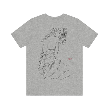 Unisex Jersey Short Sleeve Tee - Motiv: Front Logo & Rückseite Giselle H 48,42 cm, N-Label